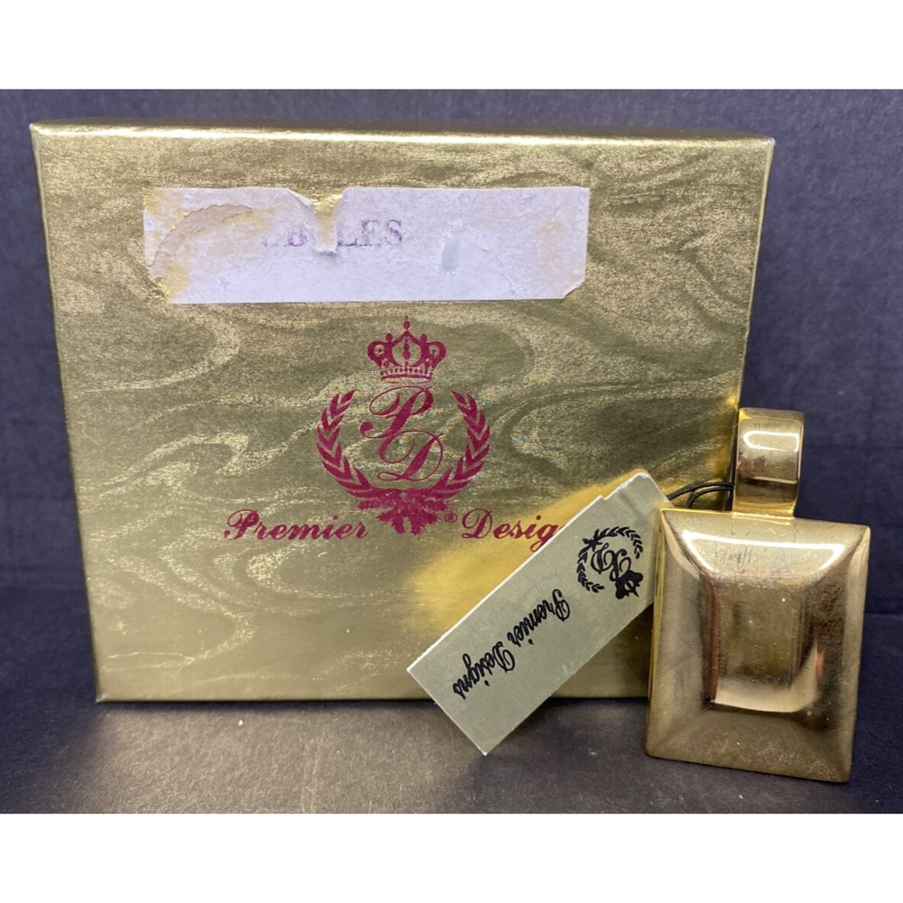Premier Designs‎ Jewelry "Agenda" Gold Tone Rectangle Pendant Slide NEW SKU PD65